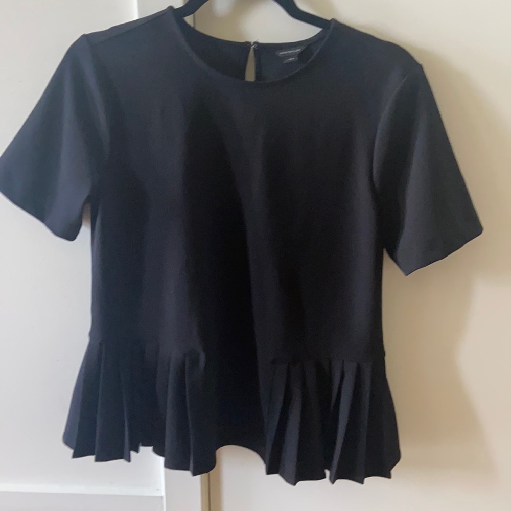 Ann Taylor S- Black pleated shirt. NWOT.
